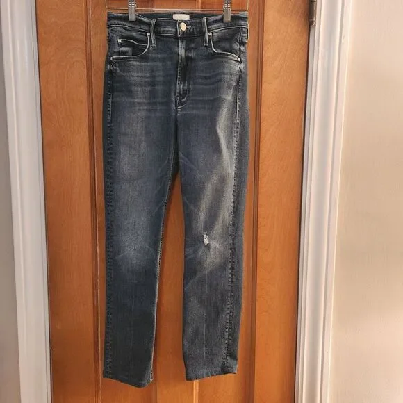 Mother The Dazzler Hoover Straight Leg High Waist Jeans, Sz 26 - Picture 3 of 9